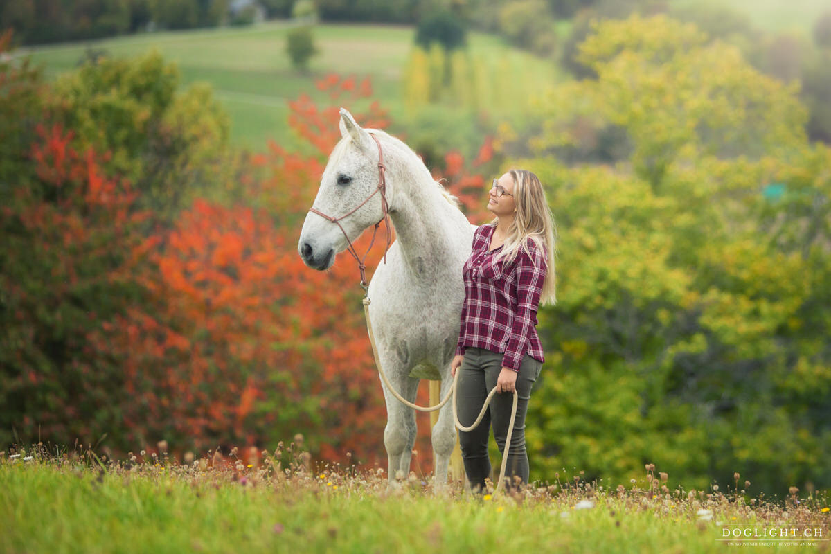 Photo portrait cheval et femme