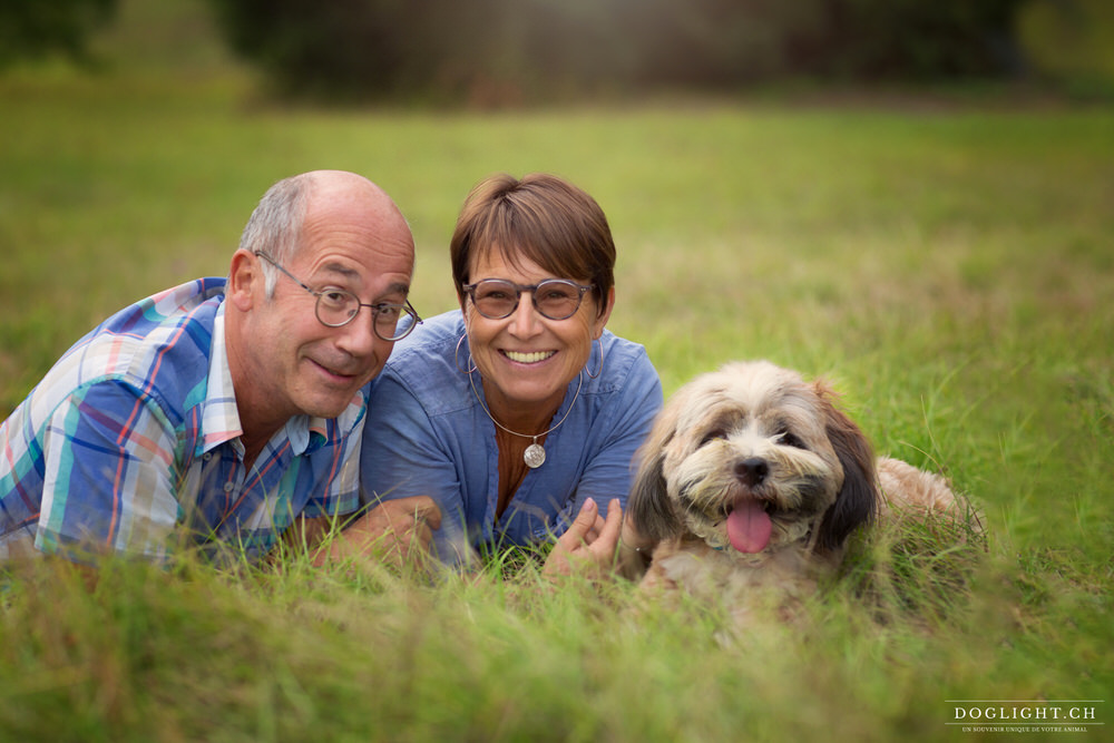 Couple d'Yverdon avec chien de berger