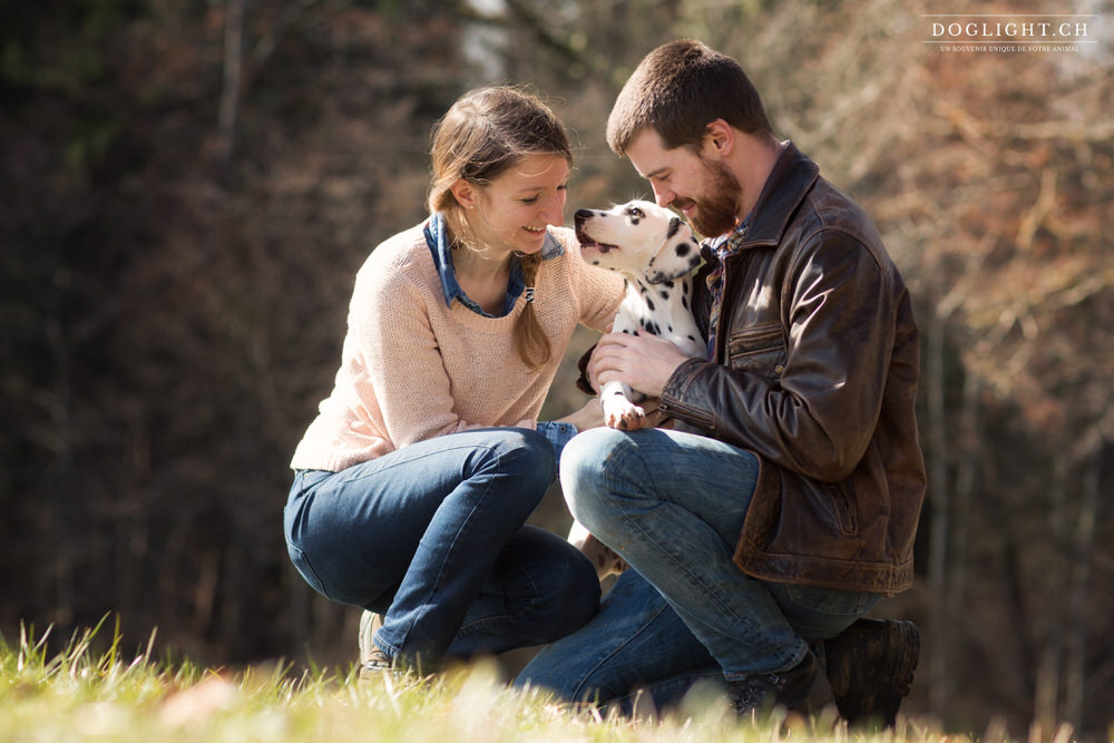 Couple avec bébé dalmatien de Neuchâtel