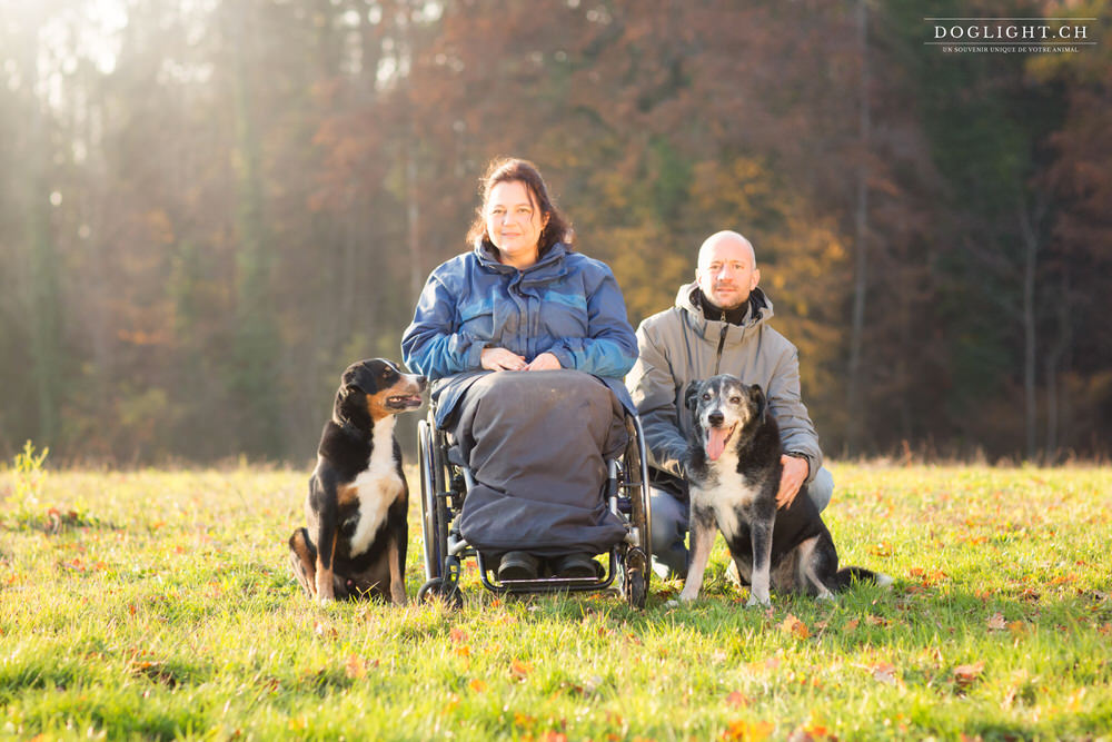 En famille avec 2 Bouvier appenzellois