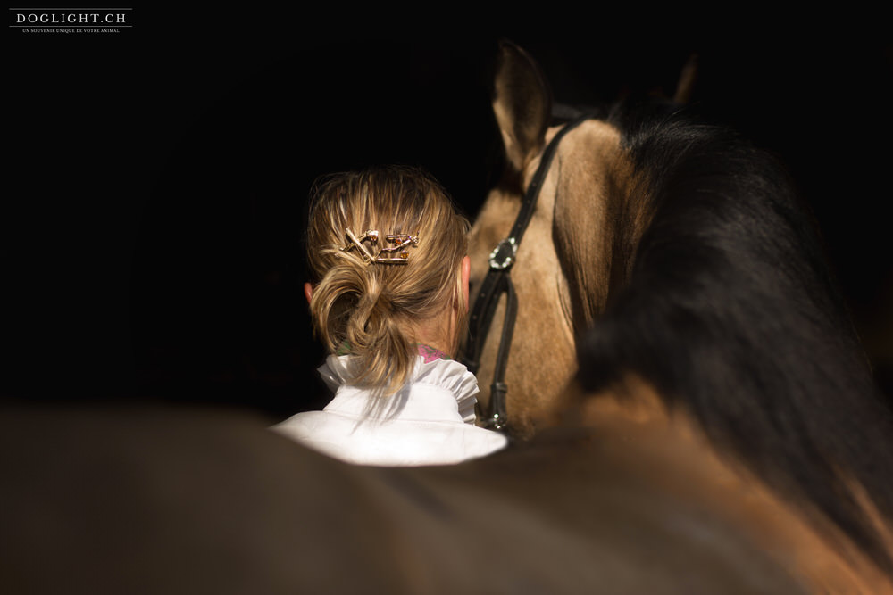 Broche cheveux cavalier et cheval